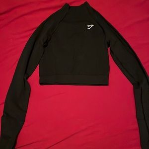 Black Gymshark vital seamless 2.0 high neck midi top